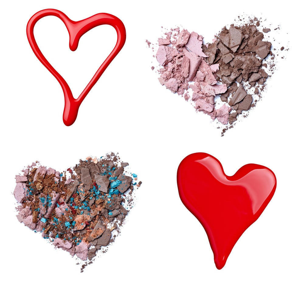 collection of  various make up accessories on white background. each one is shot separately